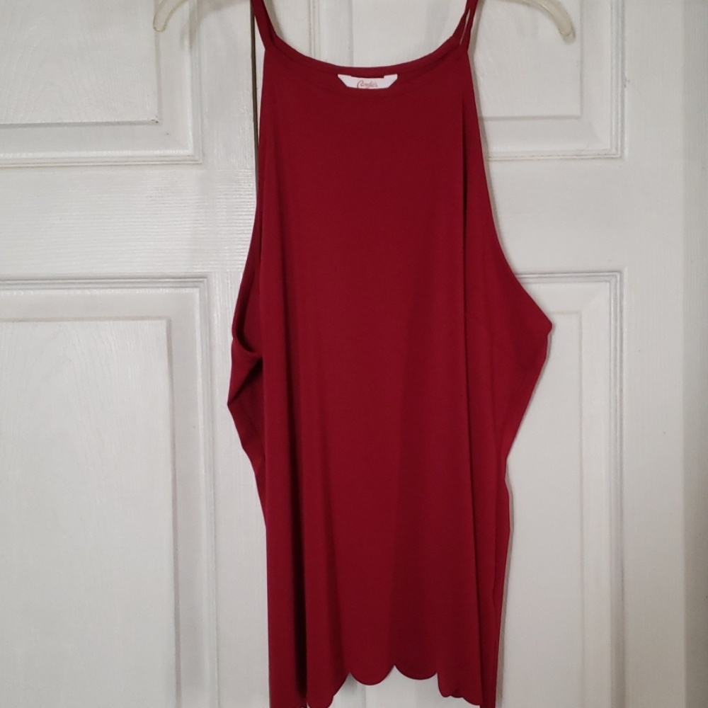 Tank with ruffled open back